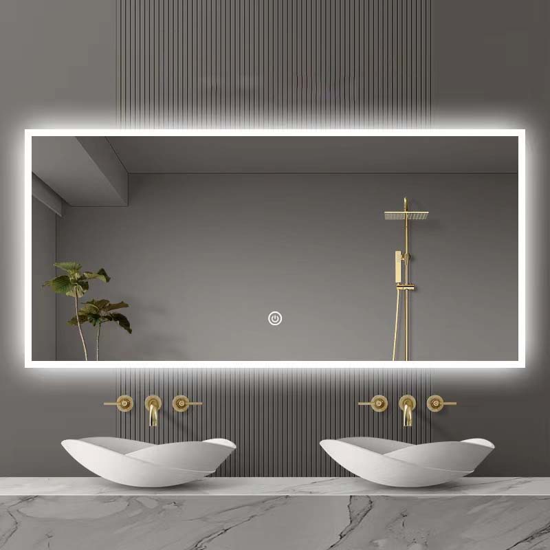 large LED bathroom mirror for hospitality