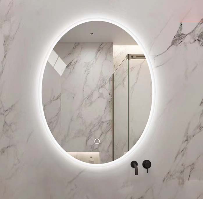 oval bathroom mirror with led lighting
