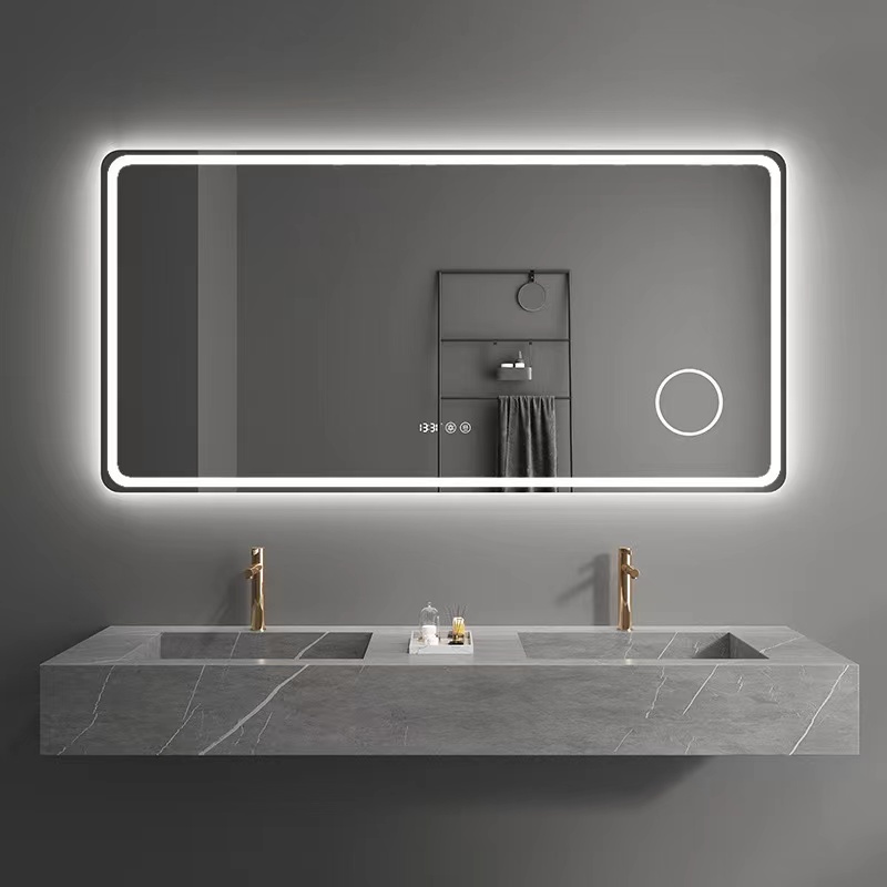 modern LED mirror wash basin unit