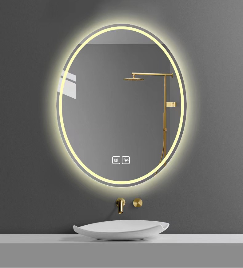 wal LEDl restroom mirror with warmly light